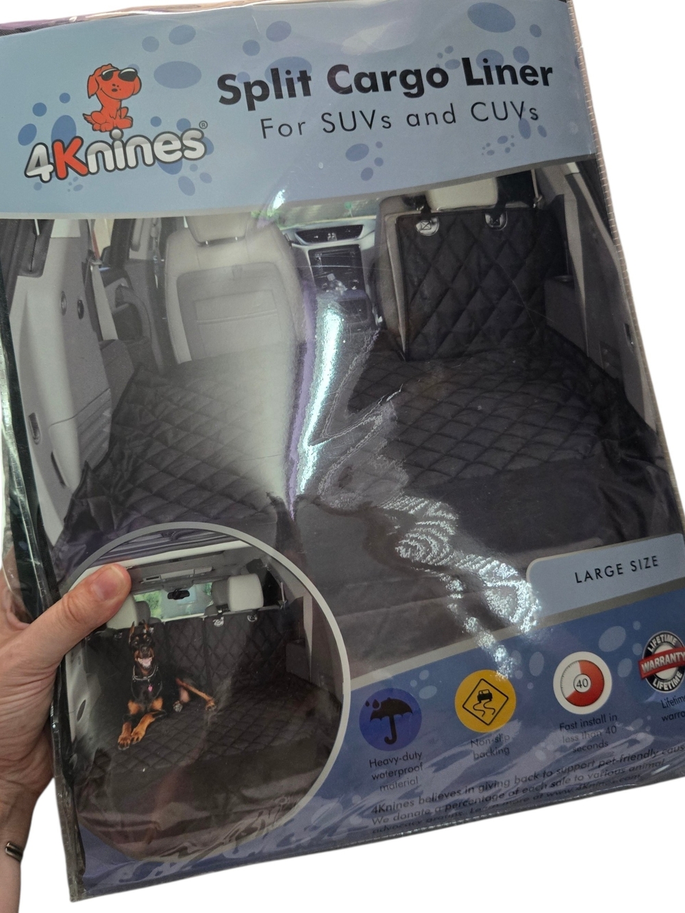 Black Split Cargo Liner for SUVs and CUVs - Large